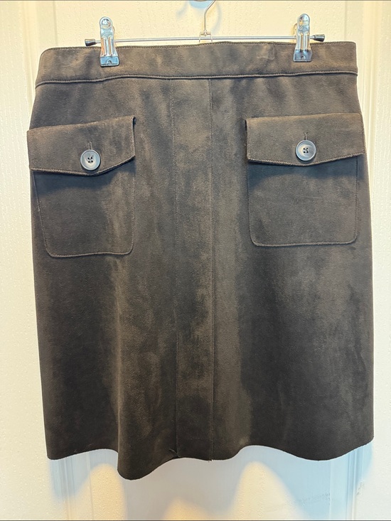 Joseph Ribkoff Dresses & Skirts - Joseph Ribkoff Black Midi Suede-Look A-Line Skirt